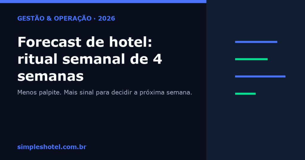 Forecast de hotel: ritual semanal de quatro semanas