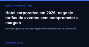 Hotel corporativo em 2026: tarifas de eventos sem comprometer a margem