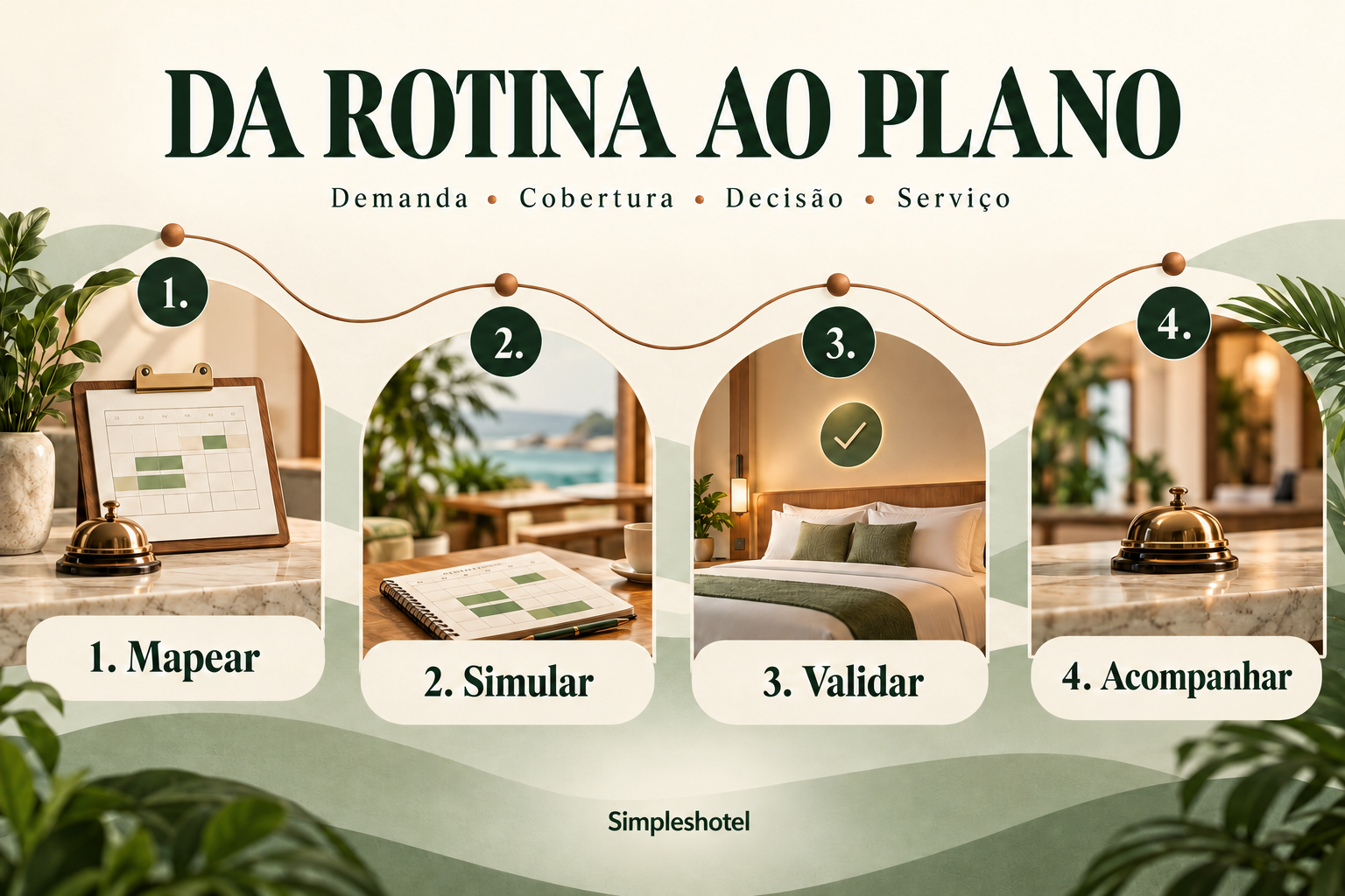 Planejamento da transição no hotel: mapear, simular, validar e acompanhar