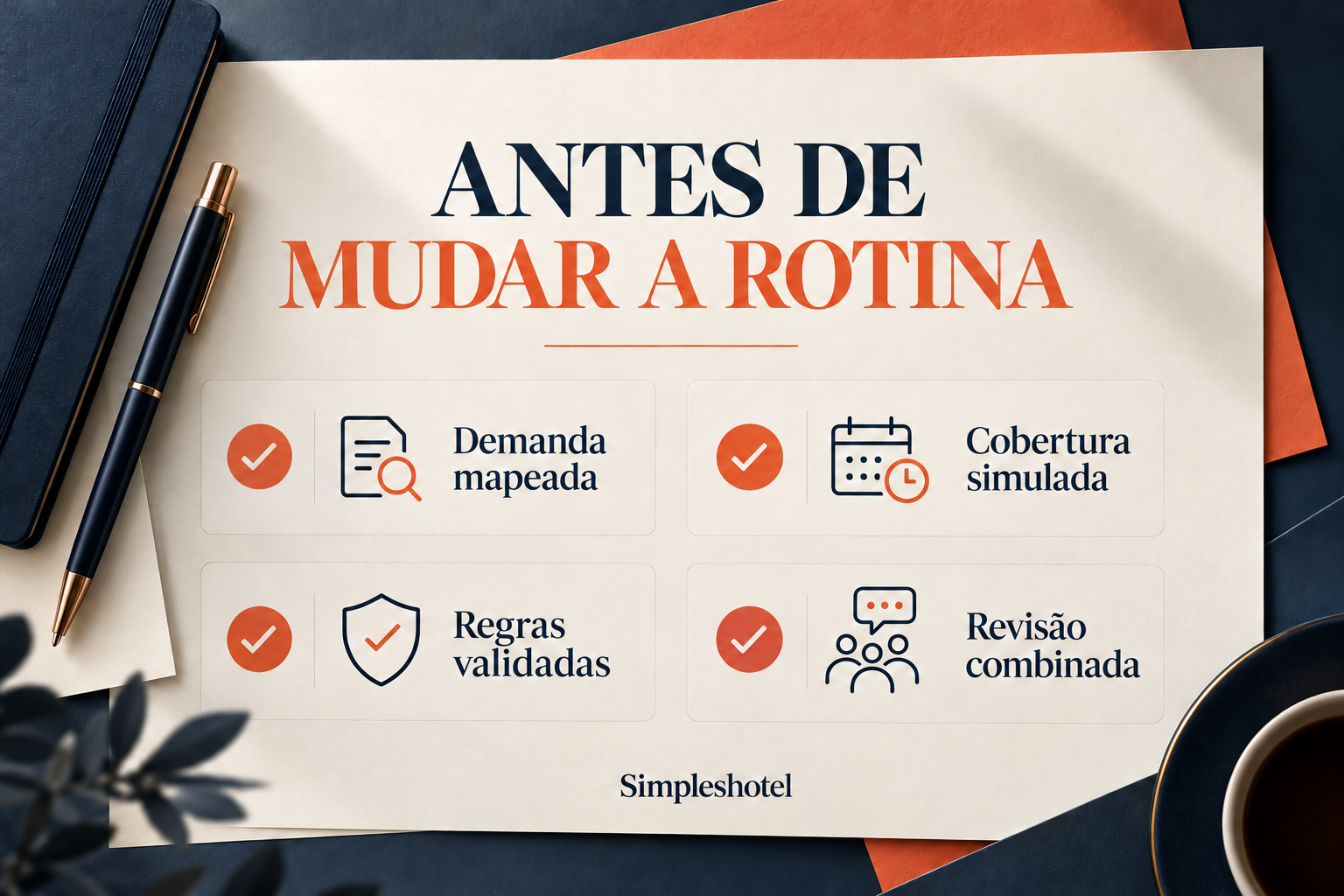 Fim da escala 6×1 no hotel: checklist de demanda, cobertura, validação e acompanhamento