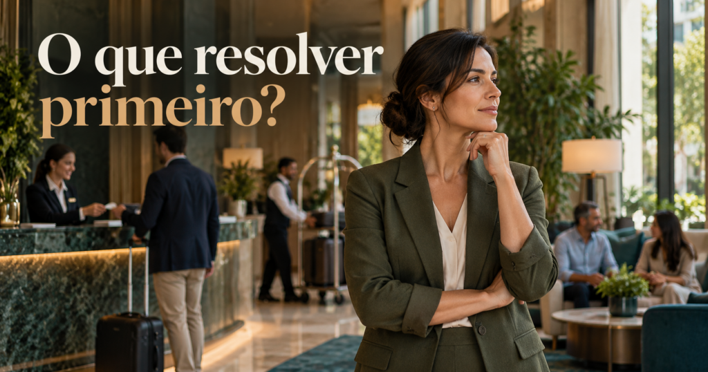 Gestora de hotel observa a operação e escolhe qual desafio resolver primeiro