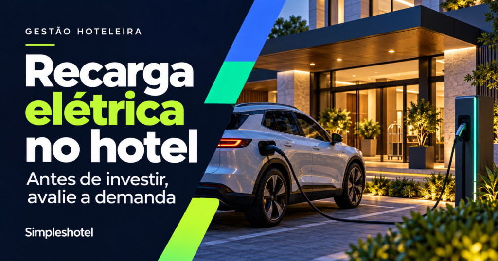 Recarga elétrica no hotel: antes de investir, avalie a demanda. Cena ilustrativa gerada por IA.
